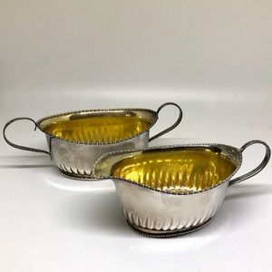 Antiques marks 1956 HS sterling silver creamer and sugar 125 gr